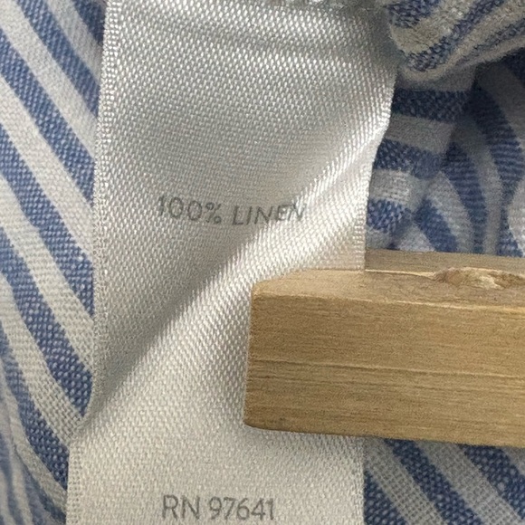 J. Jill Blue and White Striped Linen Sleeveless Button Front Tunic Size Medium - Picture 8 of 9
